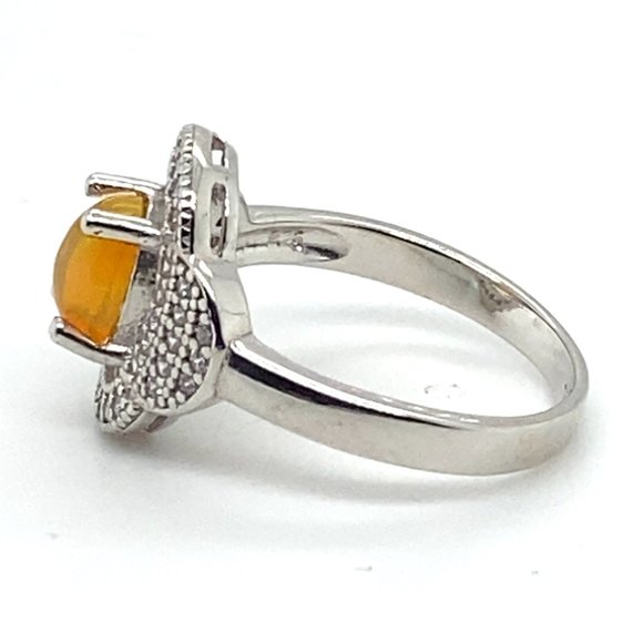 Welo Opal 1.19ct Platinum Finish Solid 925 Sterling Silver Ring - Picture 6 of 6